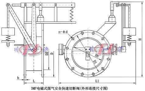 DMF電磁式煤氣安全切斷閥外形尺寸圖