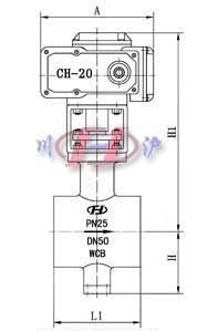 VQ947電動(dòng)V型球閥 對(duì)夾式外形尺寸圖